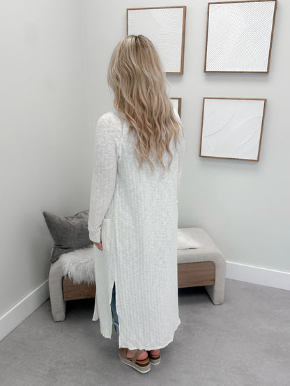Heaven Long Cardi in Ivory