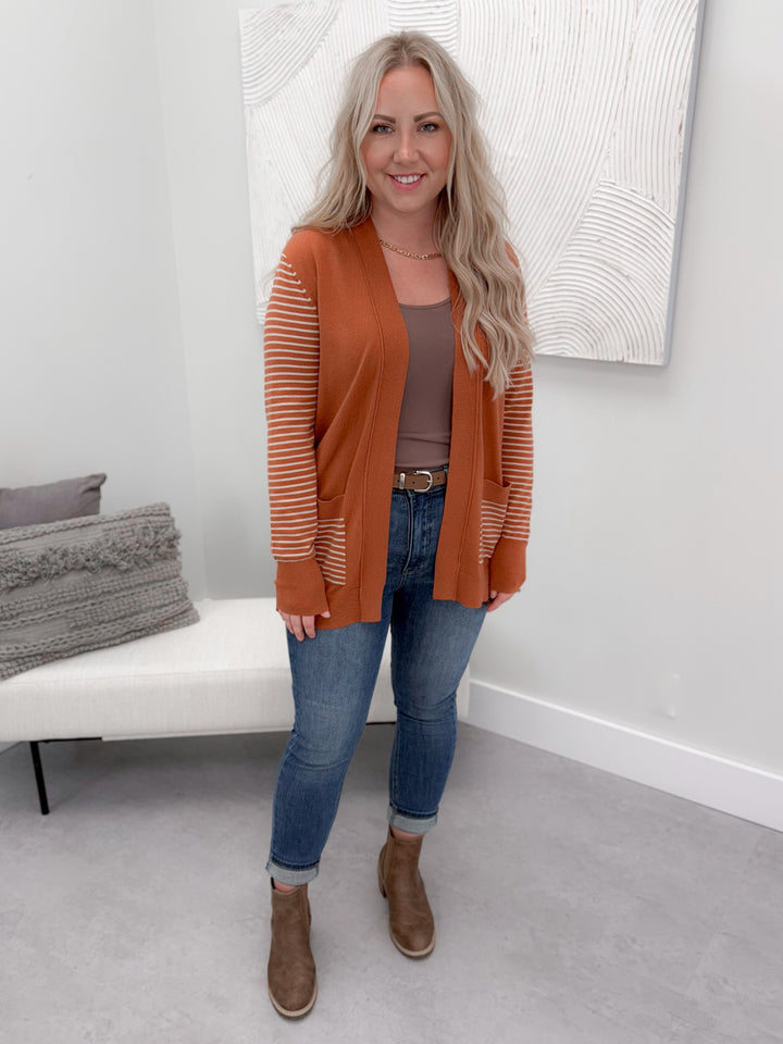 Kennedy Striped Cardi in Copper