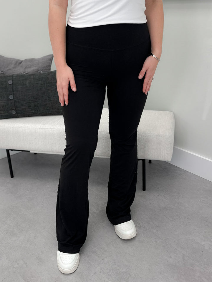 High Rise Everyday Flare Pants in Black