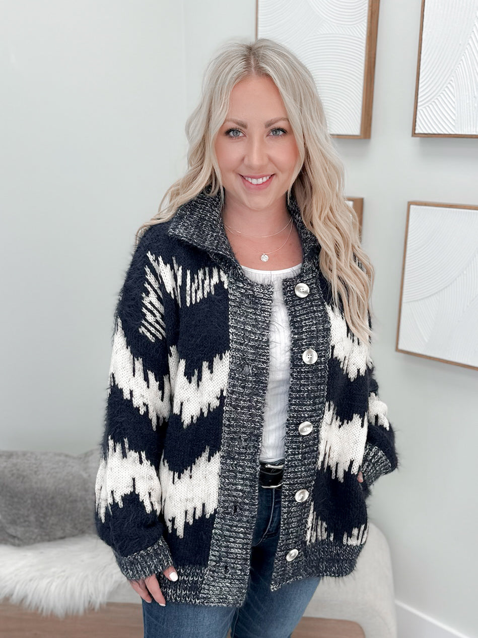 Murren Coatigan in Navy