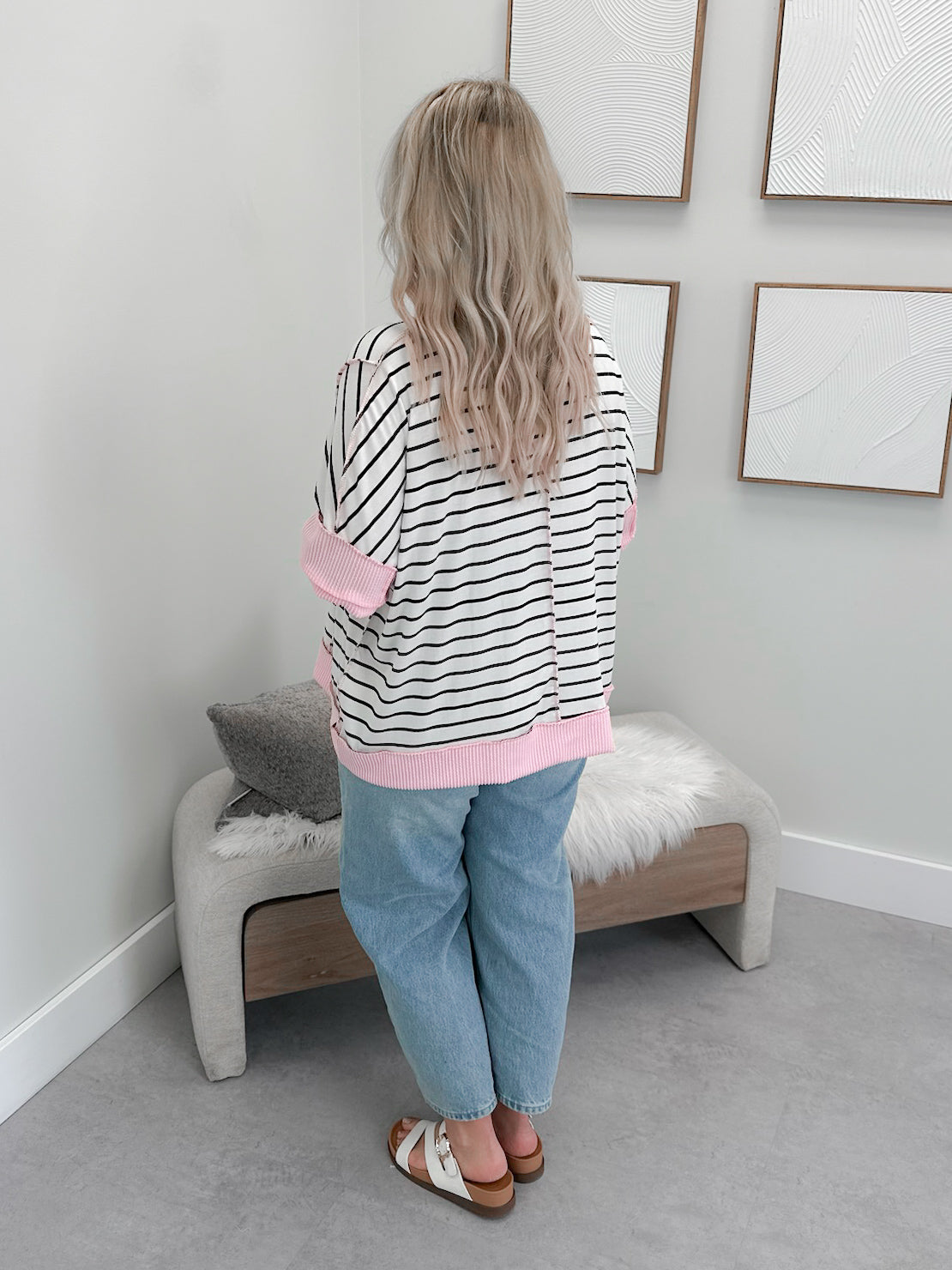 Laylin Striped Tee in Pink
