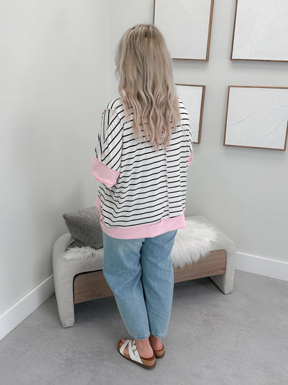 Laylin Striped Tee in Pink