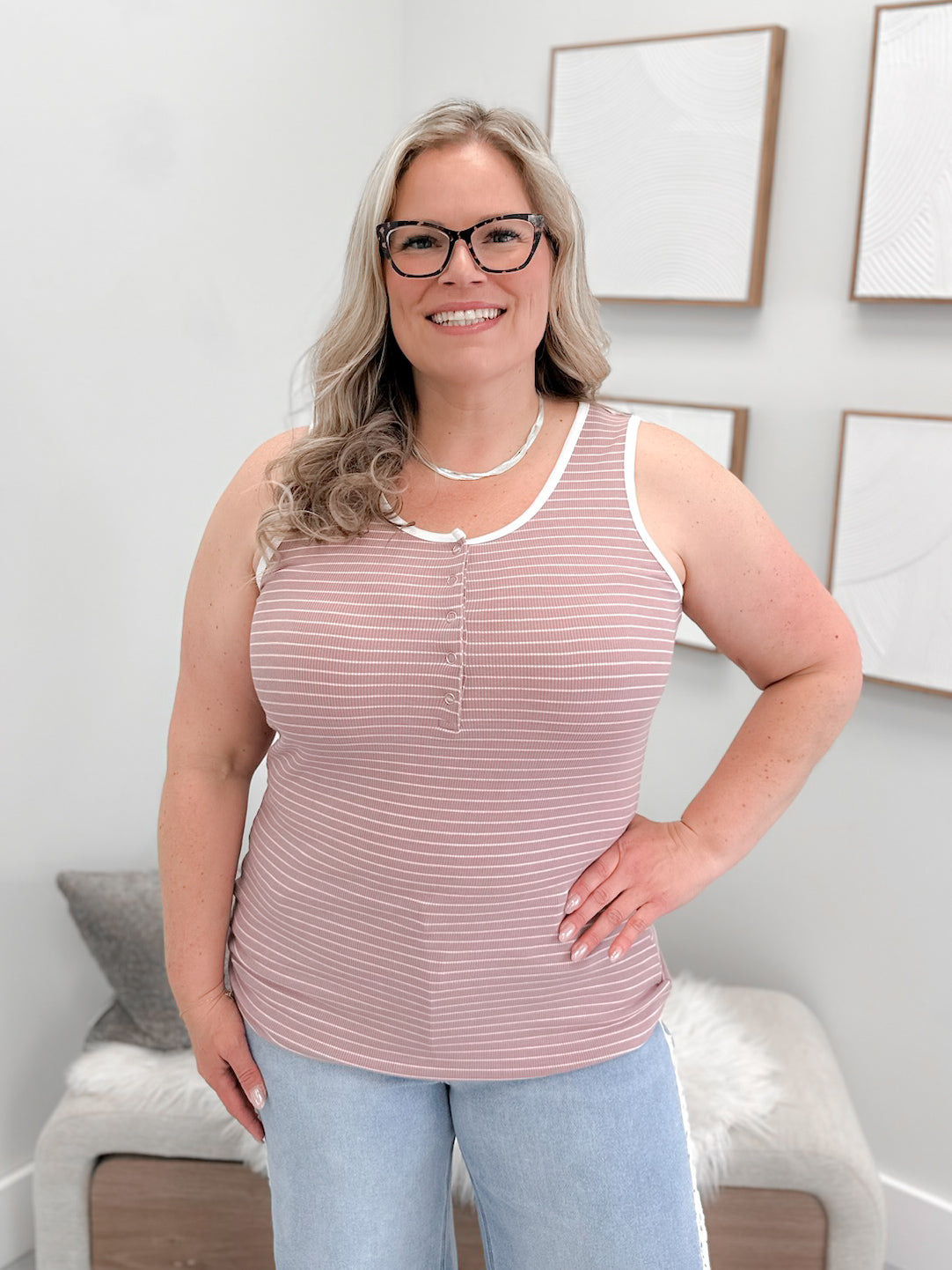 Shiloh Snap Tank in Dusty Rose