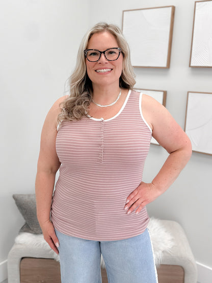 Shiloh Snap Tank in Dusty Rose