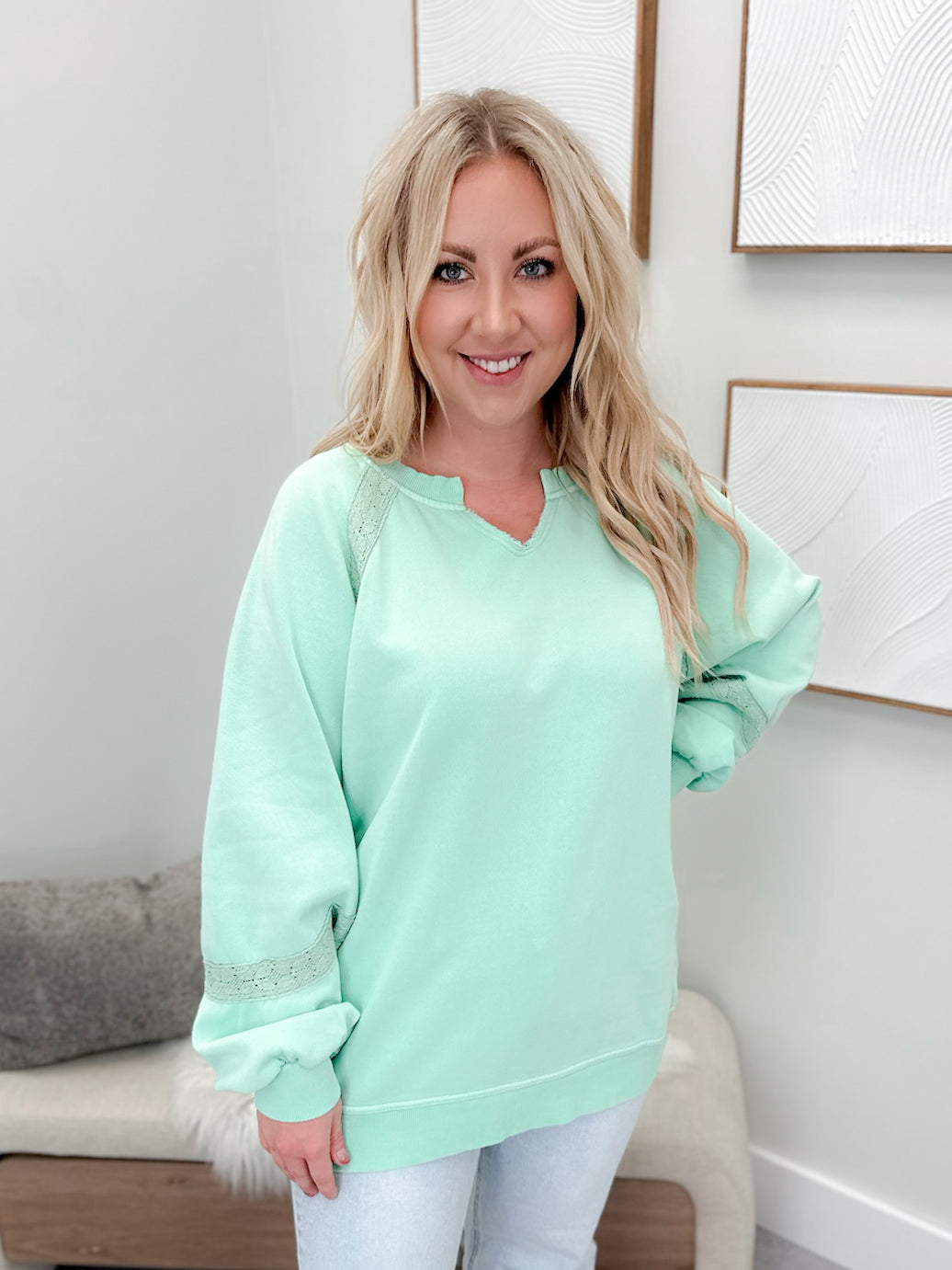 Meredith Pullover in Mint