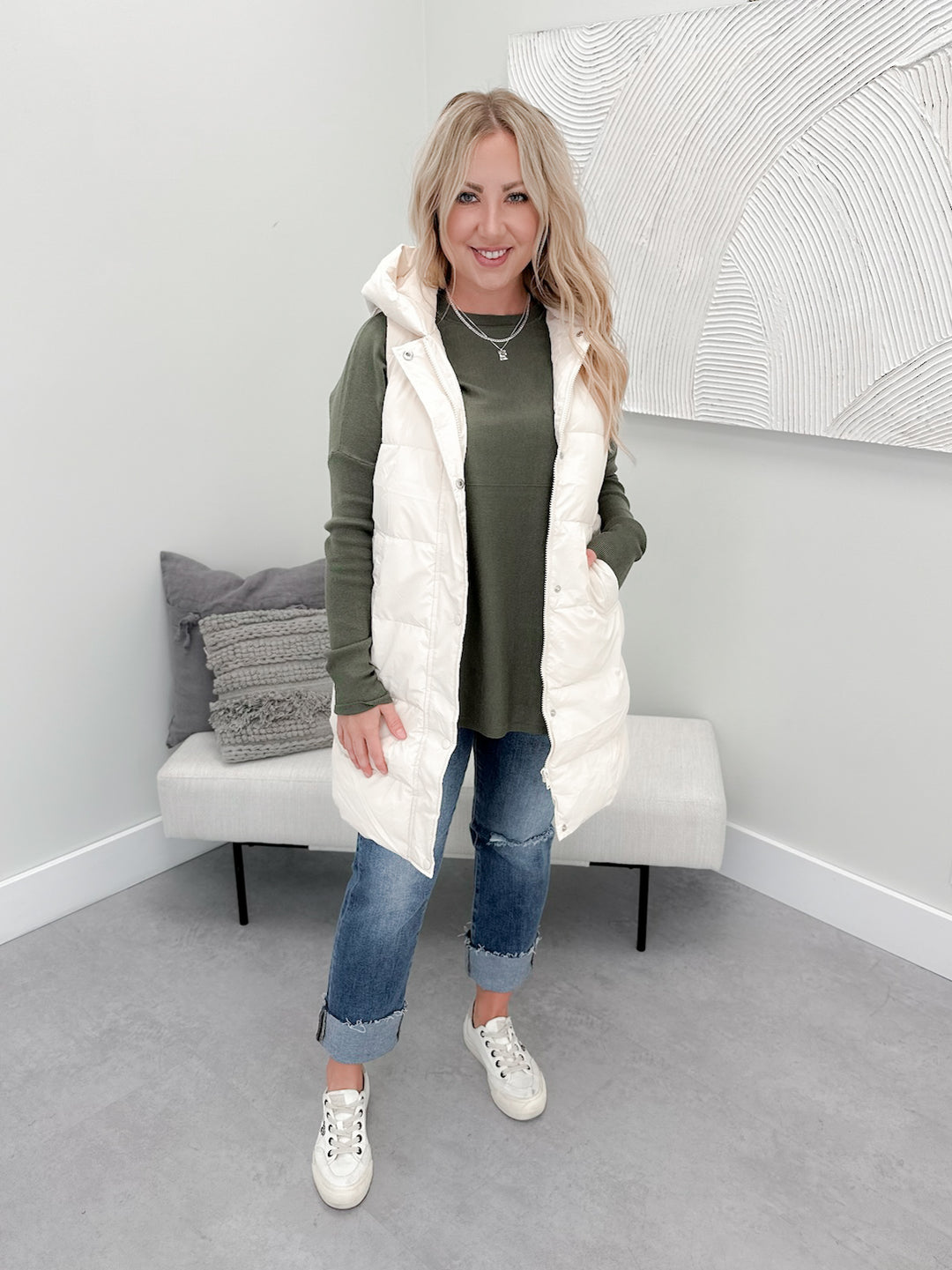 Timber Vest in Ivory