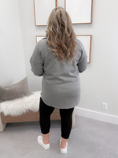 Mia Scuba Half Zip Pullover in Grey