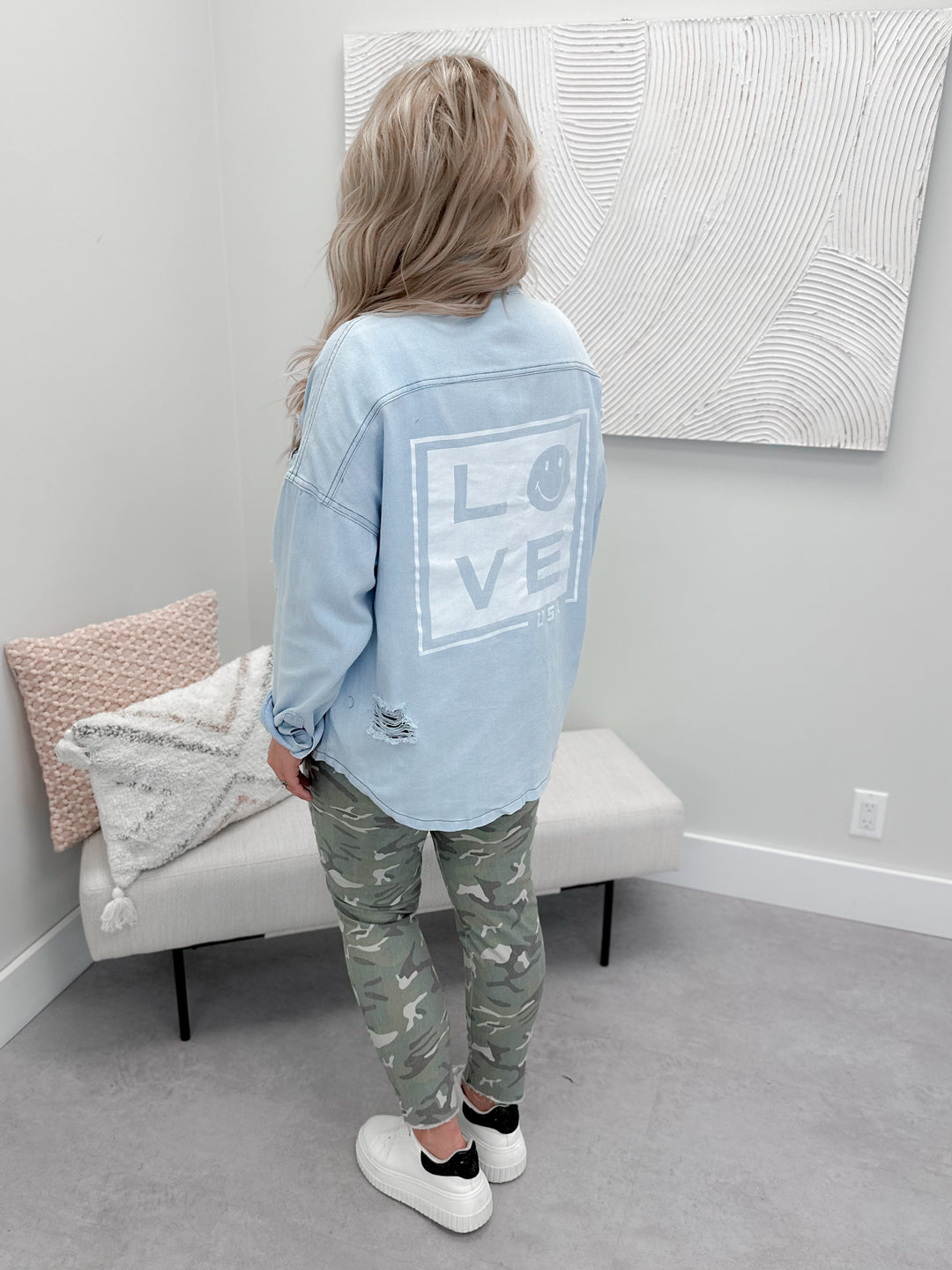 Love Smile Denim Shacket