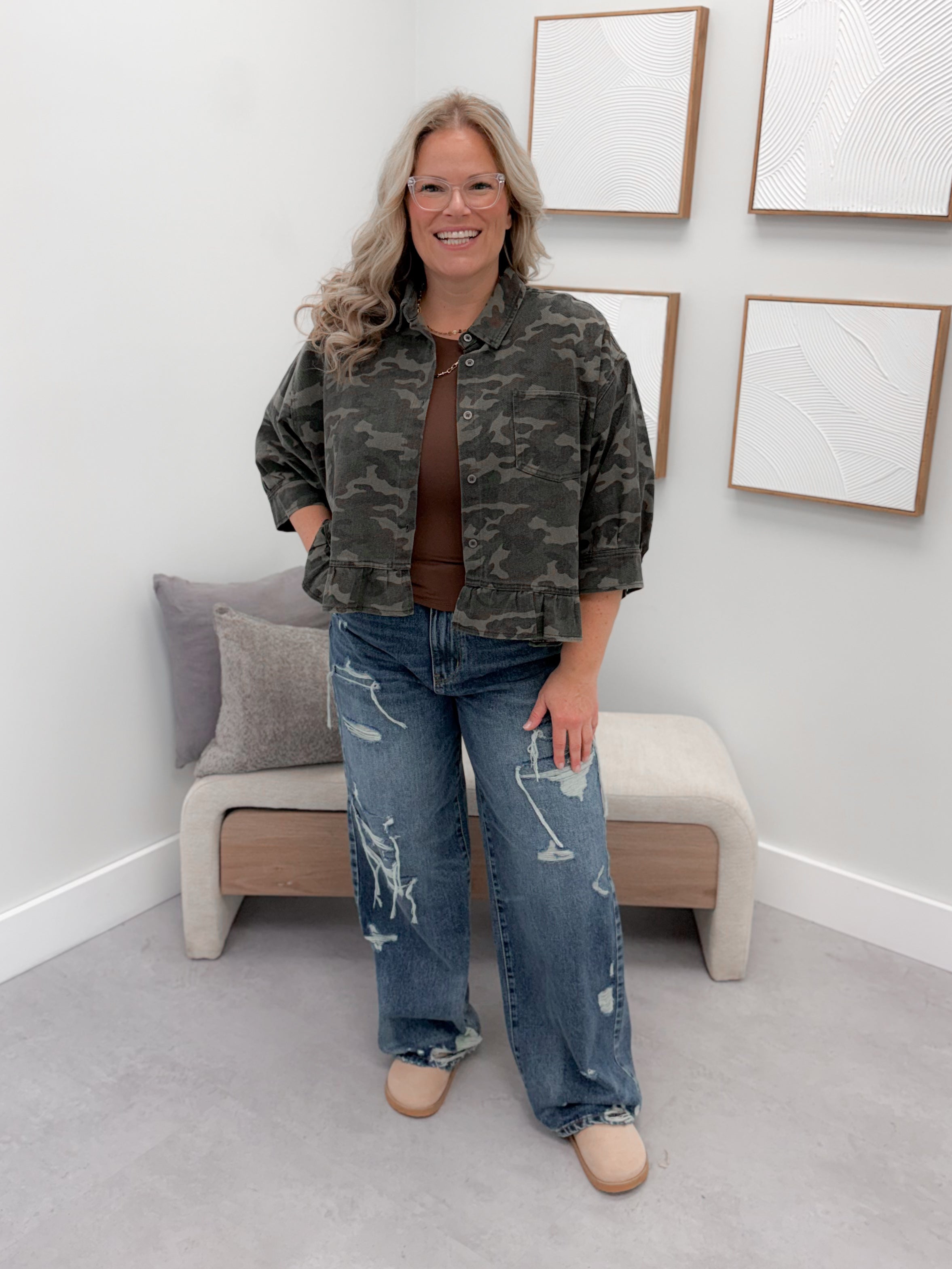 Jane Camo Jean Jacket
