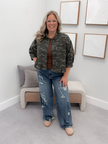 Jane Camo Jean Jacket