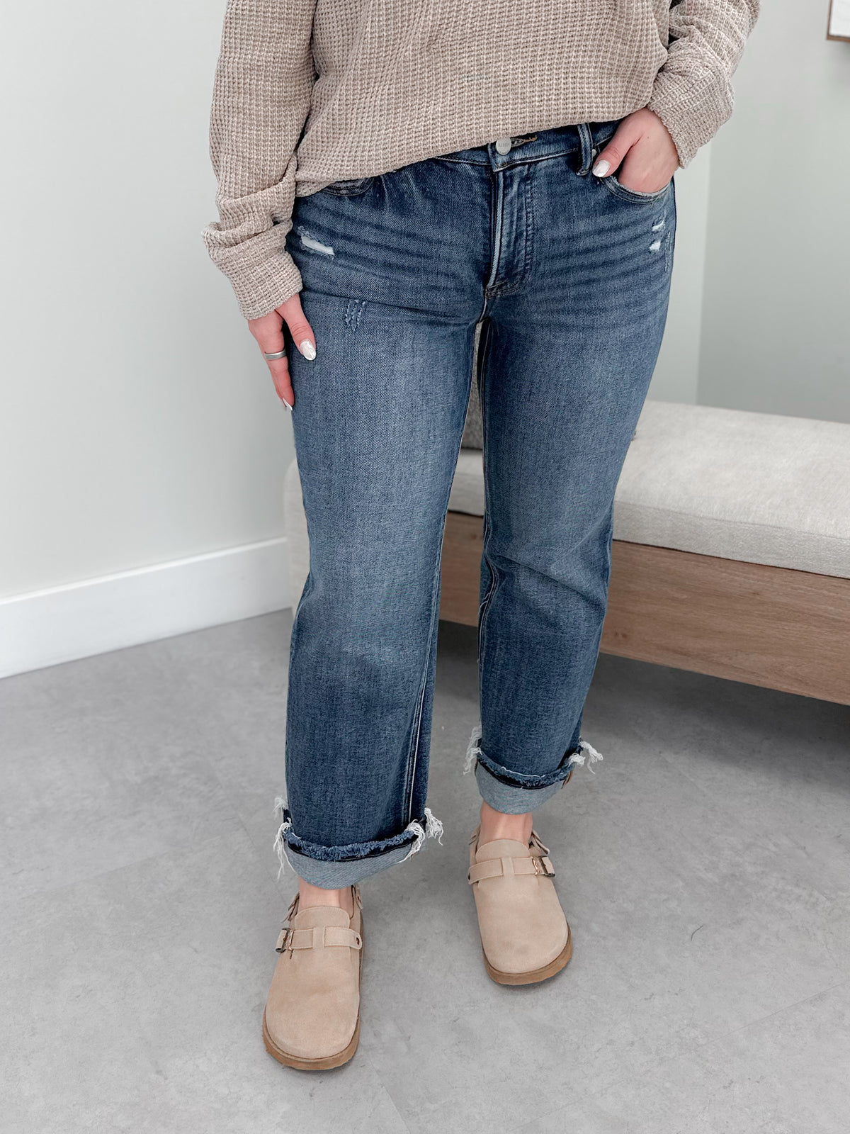 Alora Mid Rise Tummy Control Jeans by Risen
