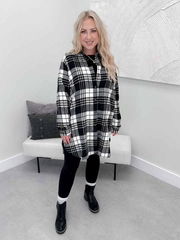 Elliot Shacket in Black Plaid