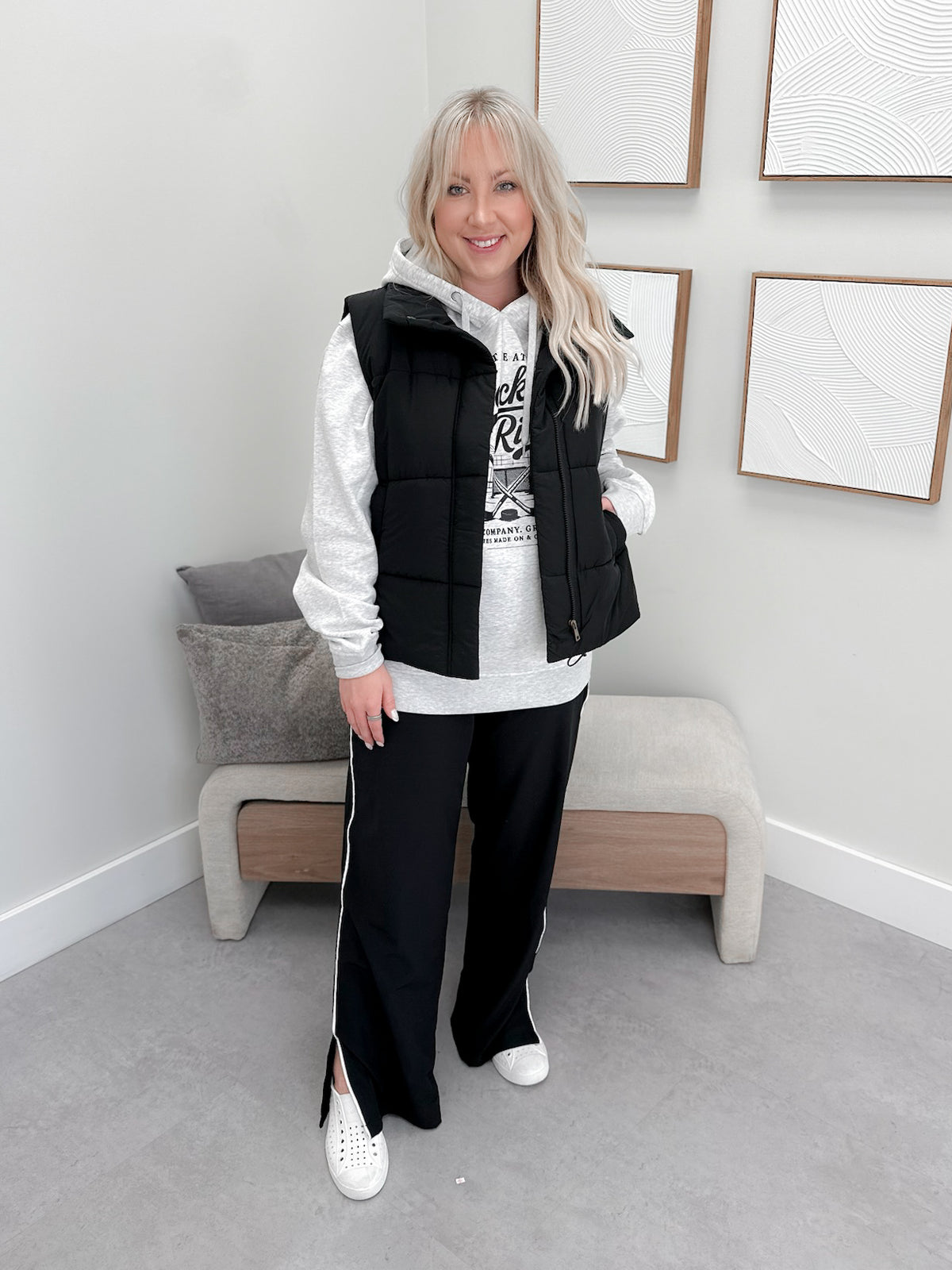 Cool Day Puffer Vest in Black