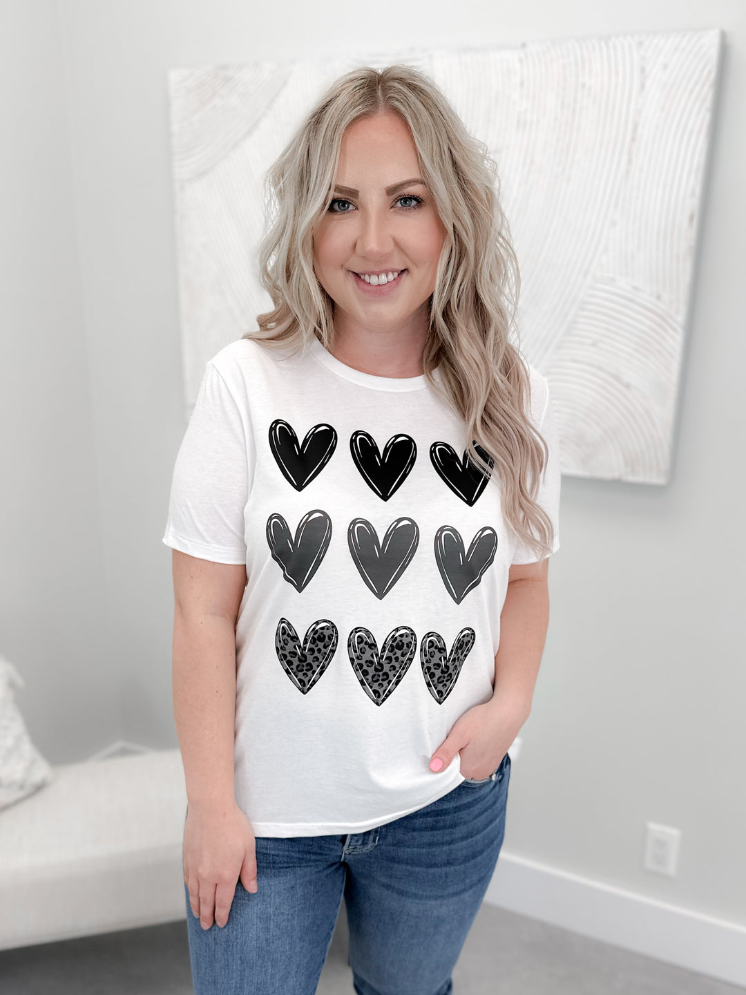 Heart Stamp Tee in  White by Ash + Antler