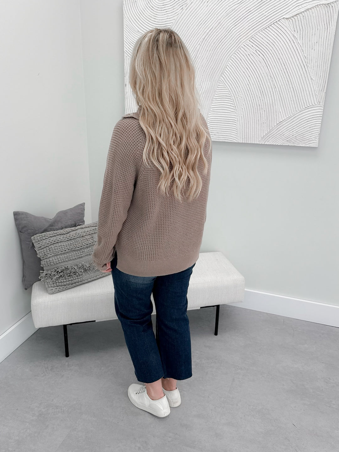 Vesper Waffle Sweater in Cocoa