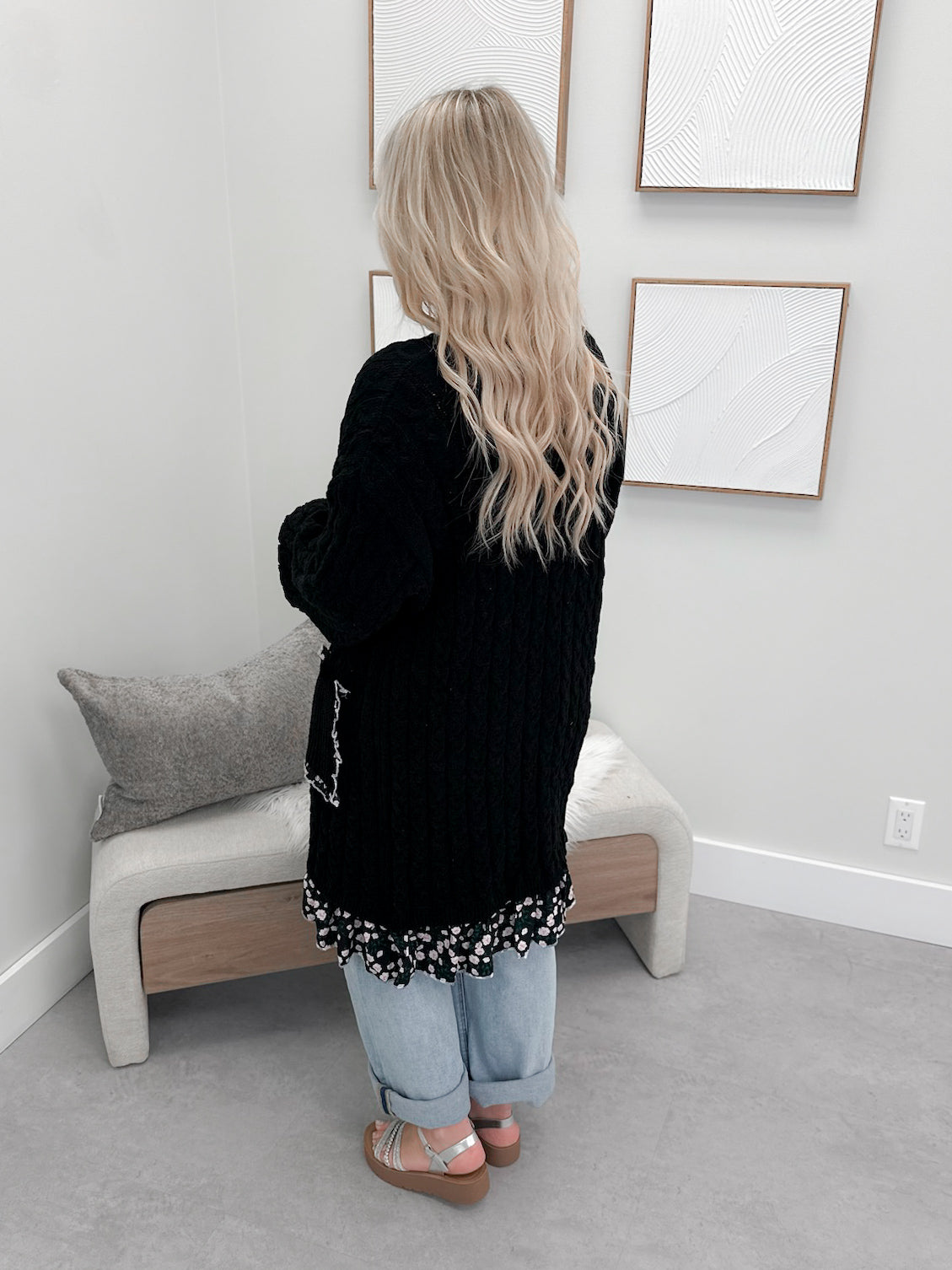 Raelynn Rose Cardigan in Black by Pol