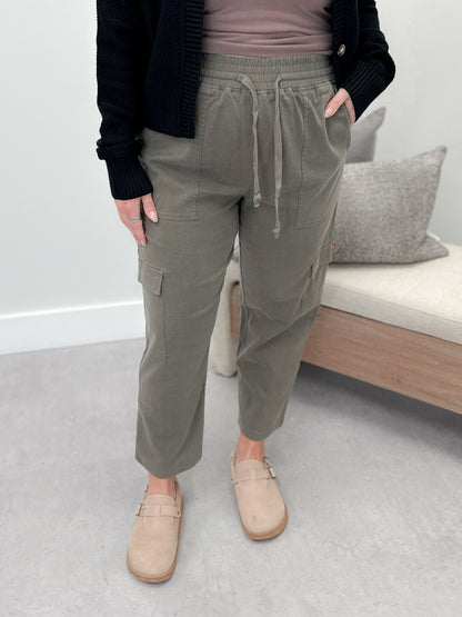 Cargo Cutie Crop Pant in Olive by Ampersand Avenue
