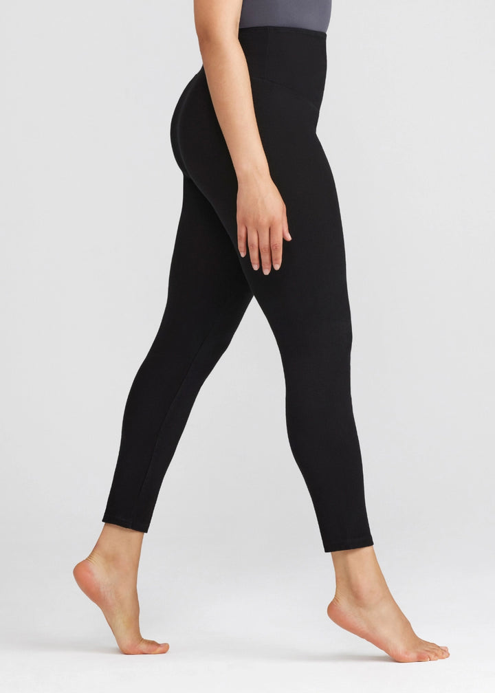 Full Length Denim Tummy Control Legging in Black