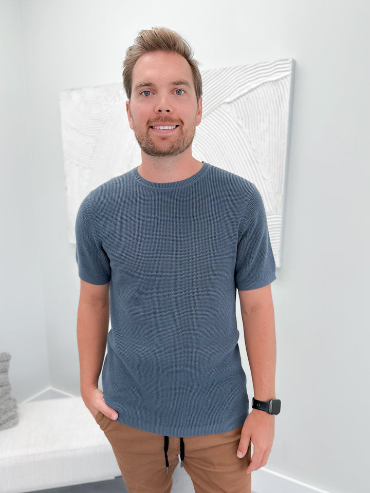 Weston Sweater Tee in Horizon Blue
