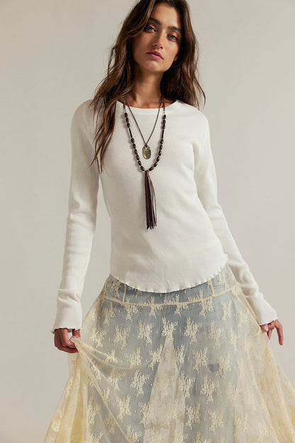 Easy Does It Long Sleeve in White by Free People