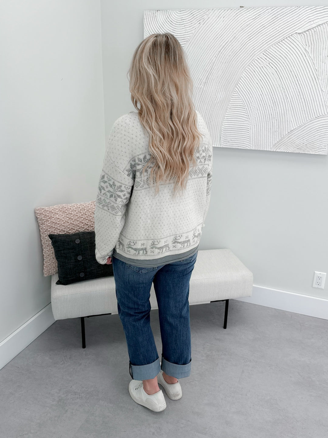 Frozen Zip Up Sweater in Birch