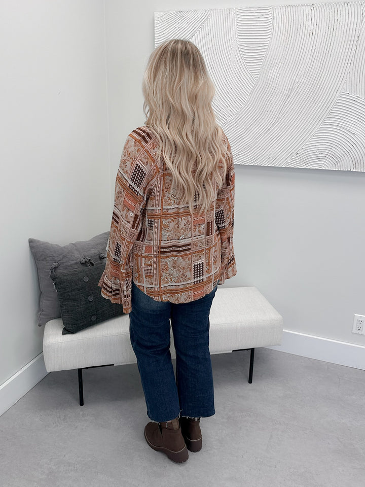 Breslin Blouse in Brown