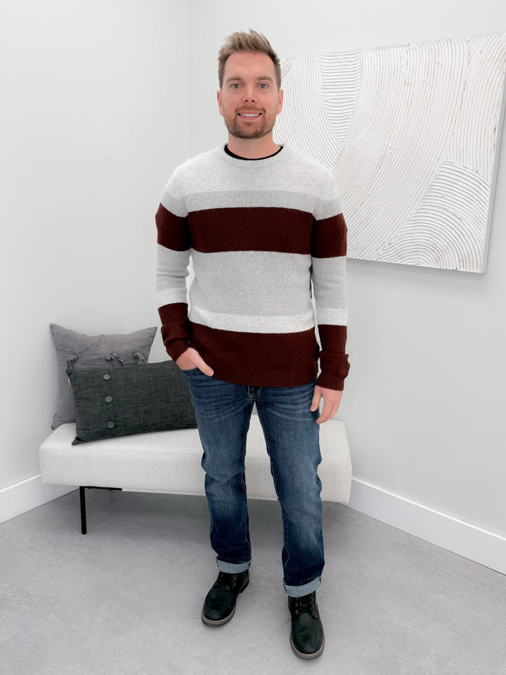 Mens Oberon Sweater in Maroon