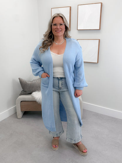 Brielle Long Cardigan in Blue