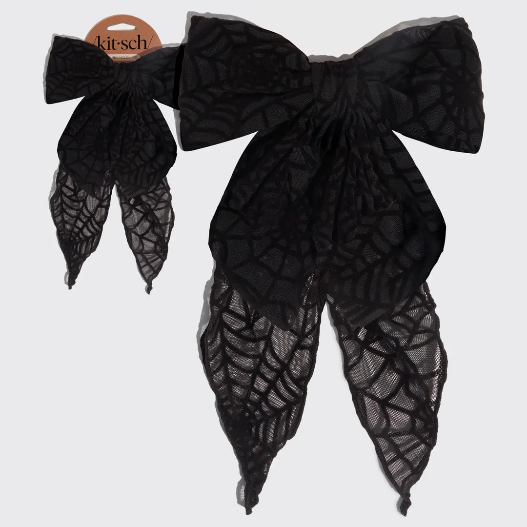 Oversized Bow Hair Clip- Spiderweb