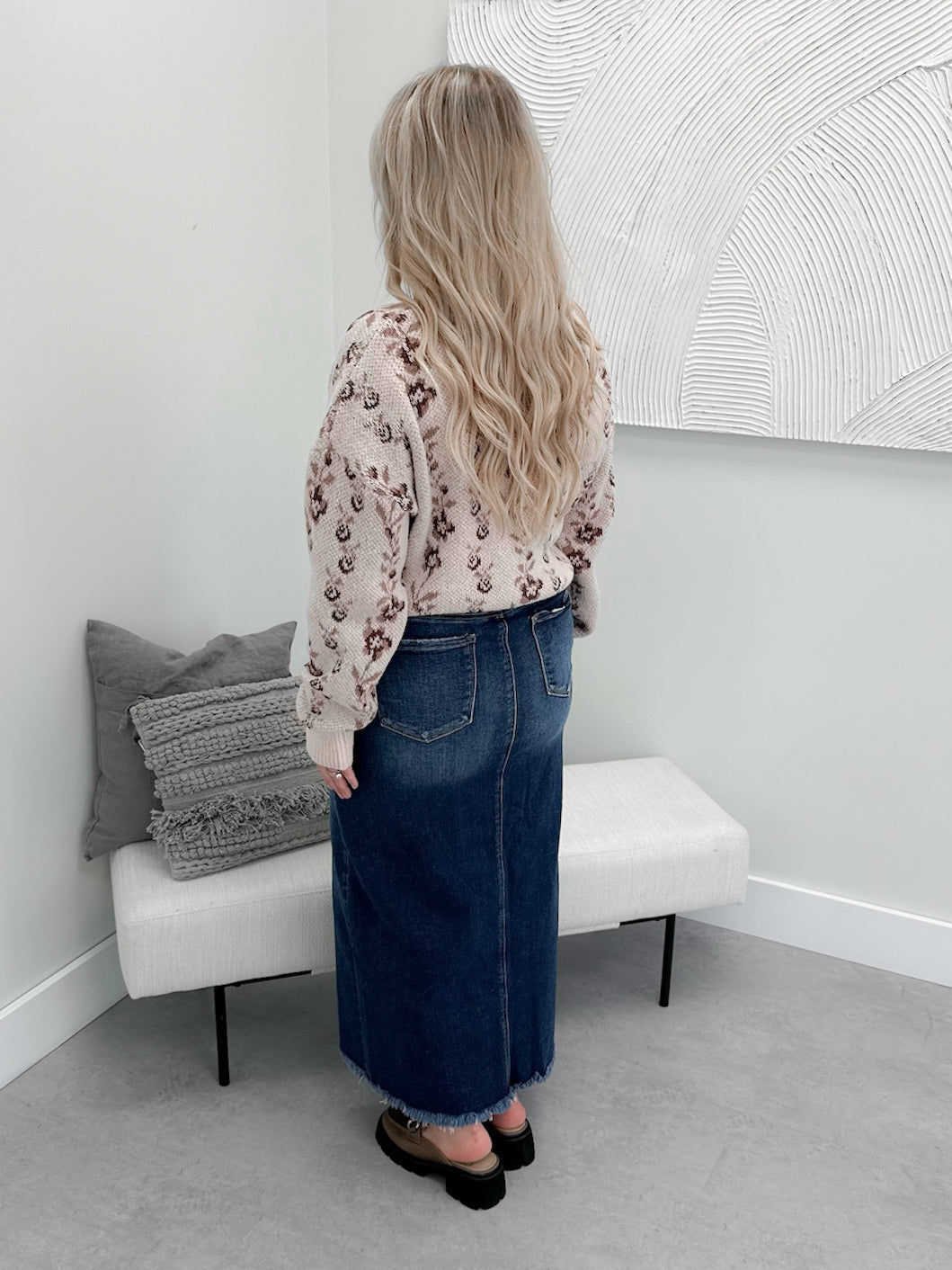 Pike Denim Skirt in Dark Wash