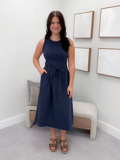 Mirage Dress in Navy