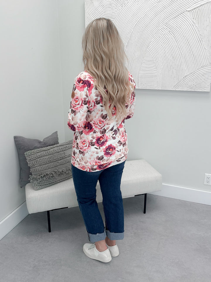 Genny Funnel Neck Pullover in Blossom