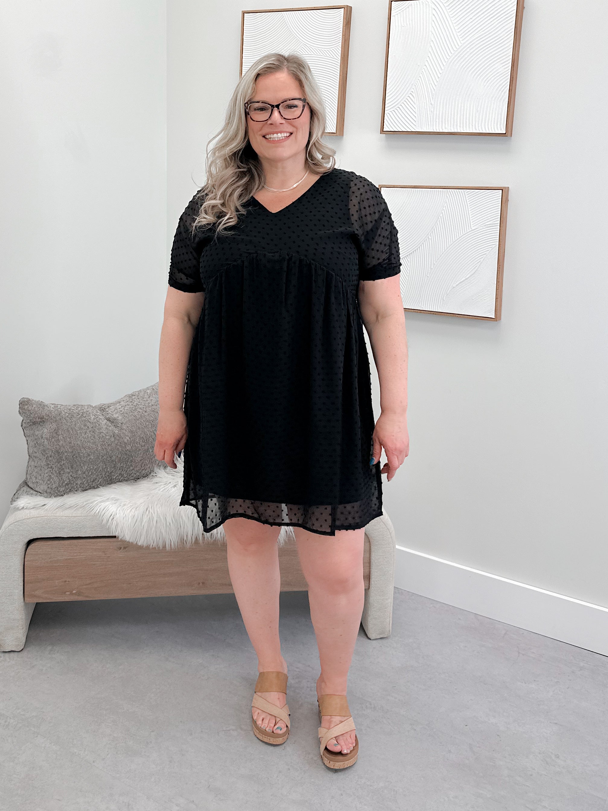 Midge Dress in Dot Black
