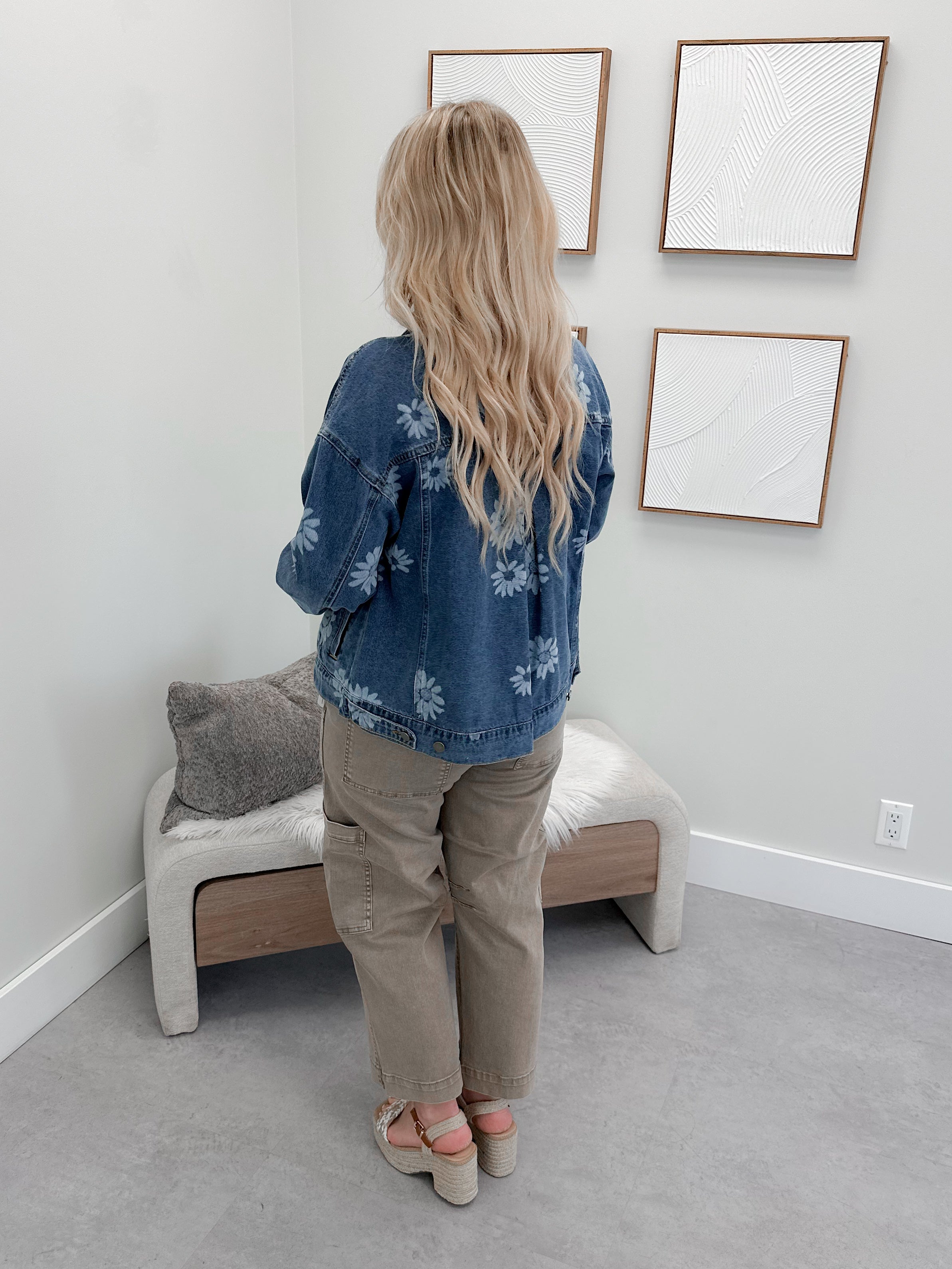 Rio Jean Jacket in Blue Daisy