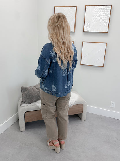 Rio Jean Jacket in Blue Daisy