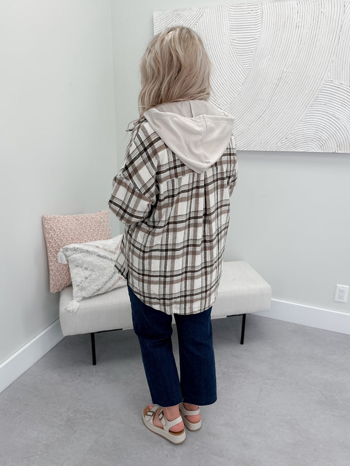 Canmore Shacket in Plaid Mocha - Small