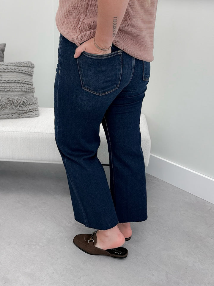 Kacey Wide Leg Cropped Tummy Control Jeans by Risen