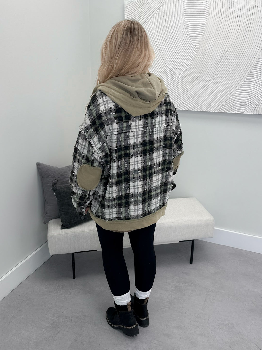 Patched Plaid Shacket by Pol
