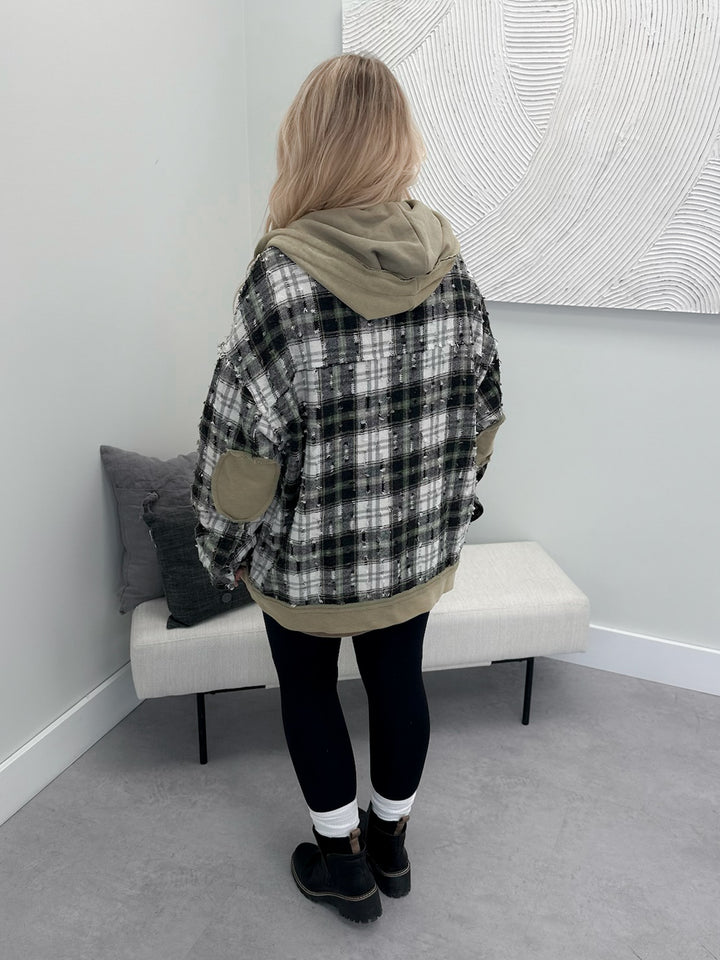 Patched Plaid Shacket by Pol