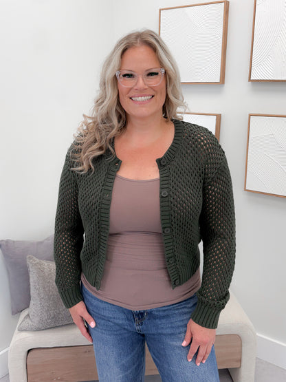 Kourtney Cardigan in Olive