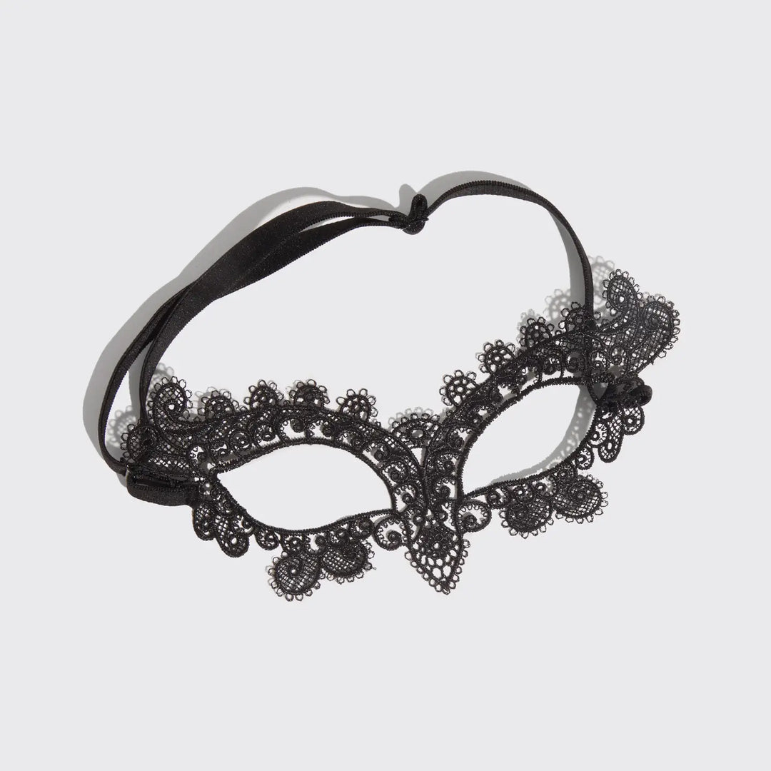 Black Cat Lace Headband and Mask 2 PC Set