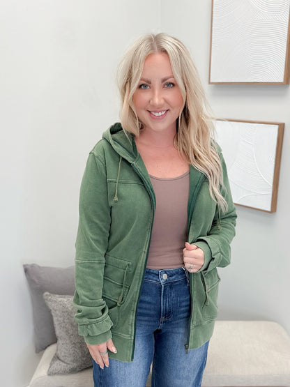 Grab and Glow Jacket in Moss by Ampersand Avenue