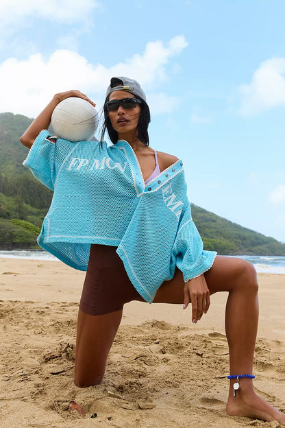 Camp Out Tee in Bright Blue by Free People