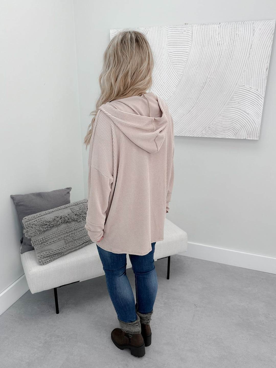 Lettie Ripple Hoodie in Oat