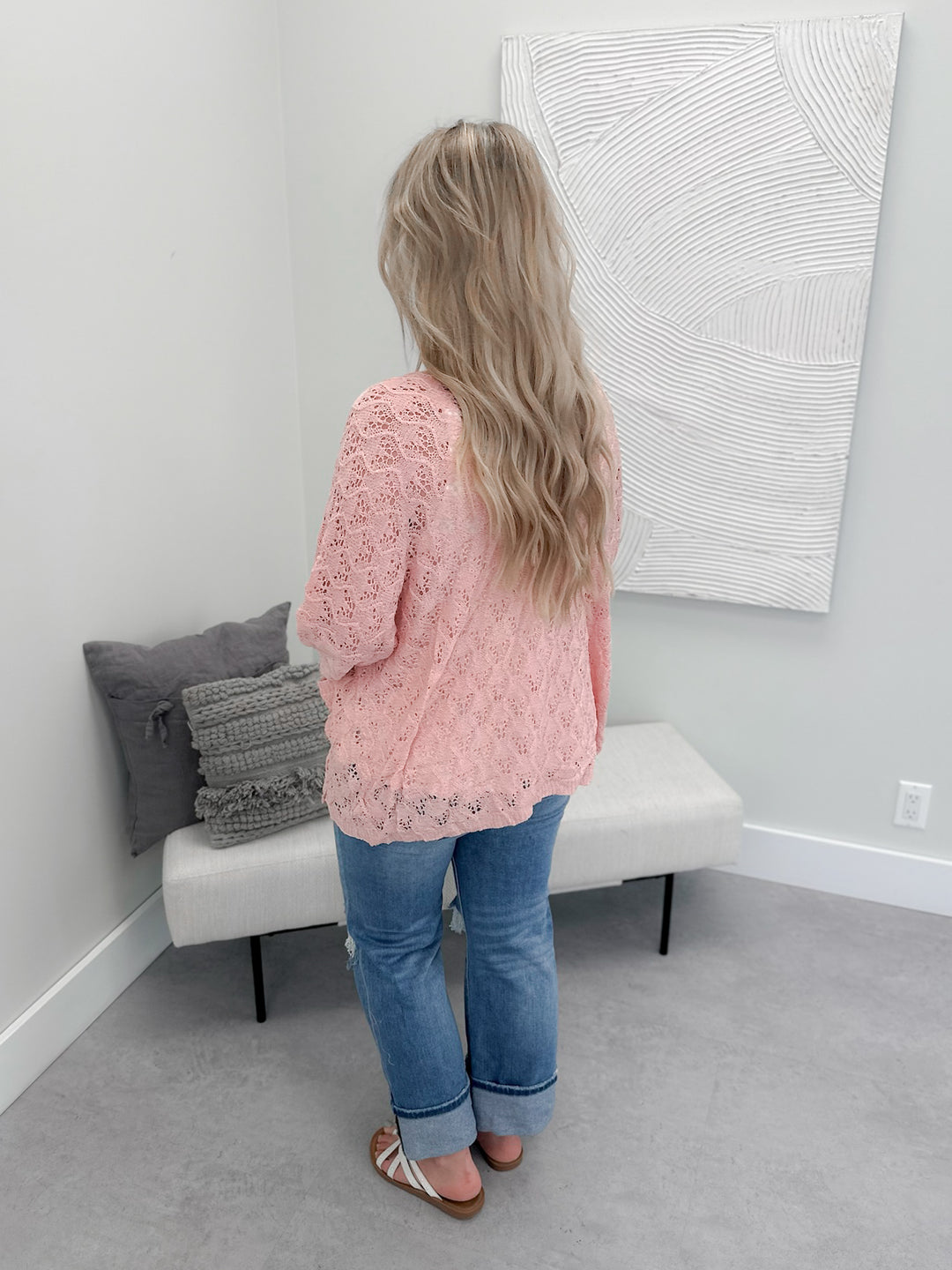 Azalea Crochet Cardi in Pink