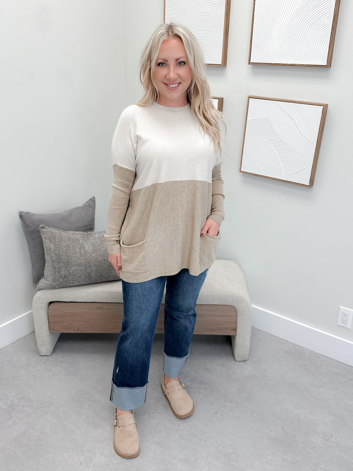 229 Pocket Sweater in Oat Mix by Twenty Nine The Label