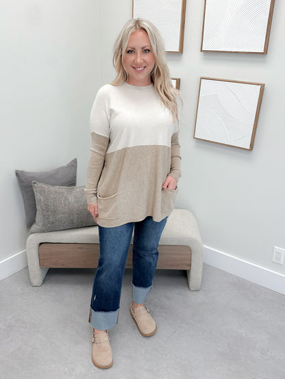 229 Pocket Sweater in Oat Mix by Twenty Nine The Label