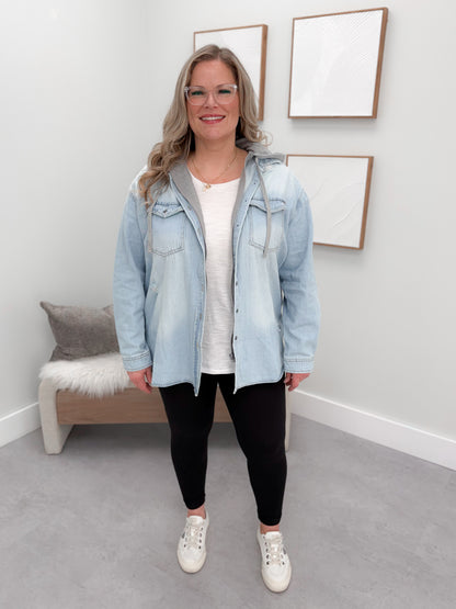 Allegra Denim Shacket in Light Wash