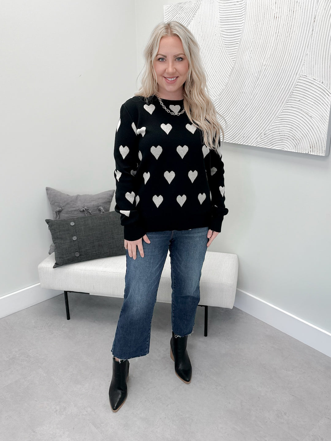 Love You, Mean It Sweater in Black by Ampersand Avenue