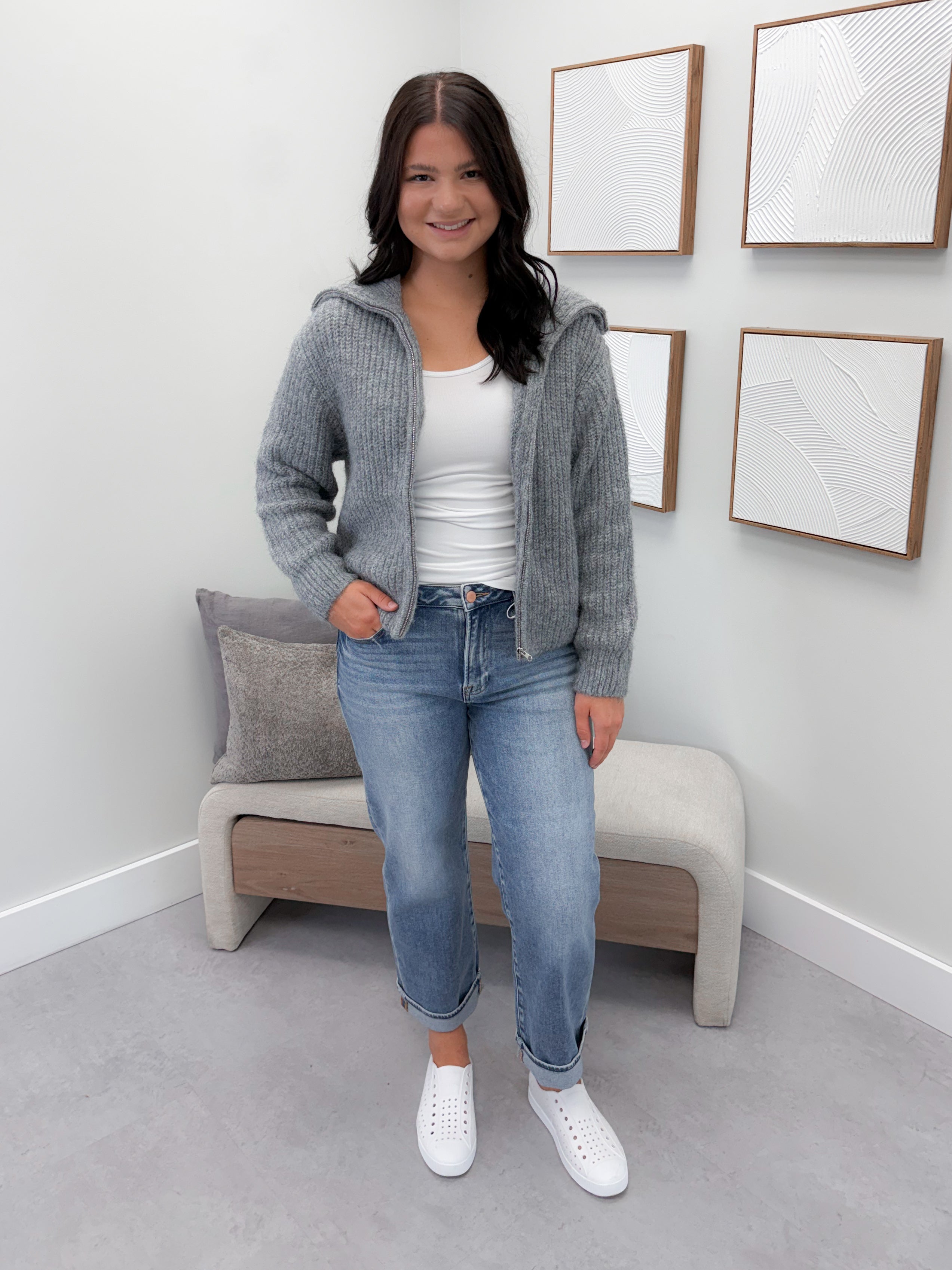 Asha Coatigan in Grey